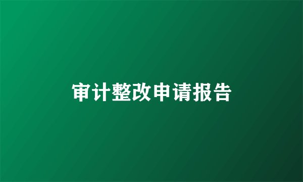 审计整改申请报告