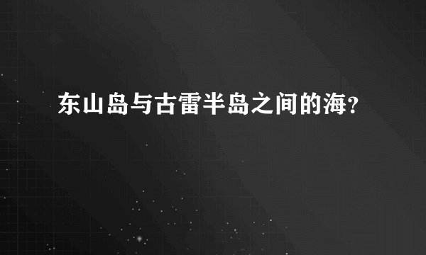 东山岛与古雷半岛之间的海？