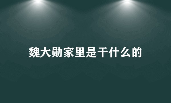 魏大勋家里是干什么的