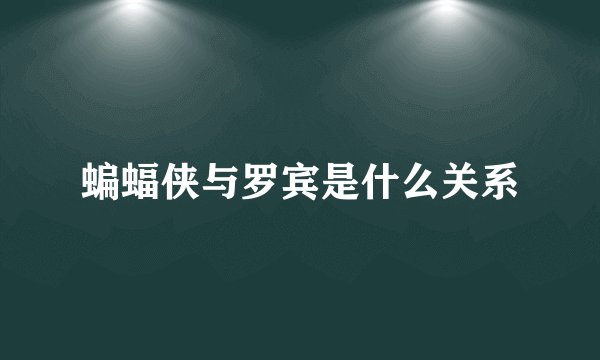 蝙蝠侠与罗宾是什么关系