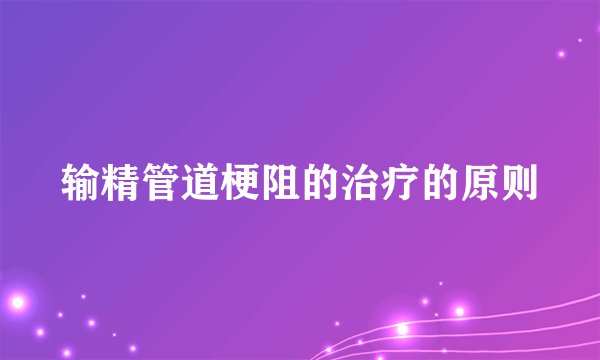 输精管道梗阻的治疗的原则