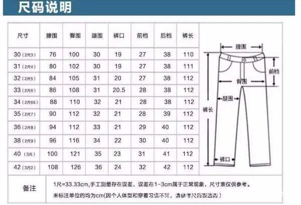 尺码换算