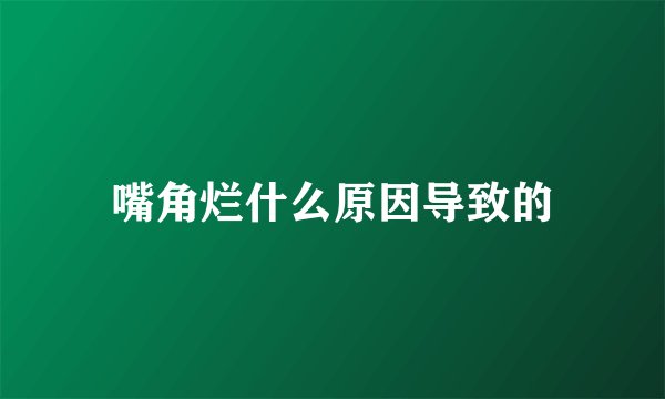 嘴角烂什么原因导致的