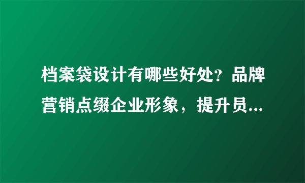 档案袋设计有哪些好处?品牌营销点缀企业形象,提升员工工作的效率