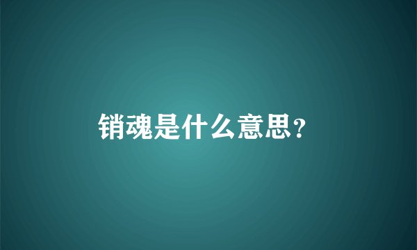 销魂是什么意思？