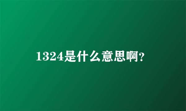1324是什么意思啊？