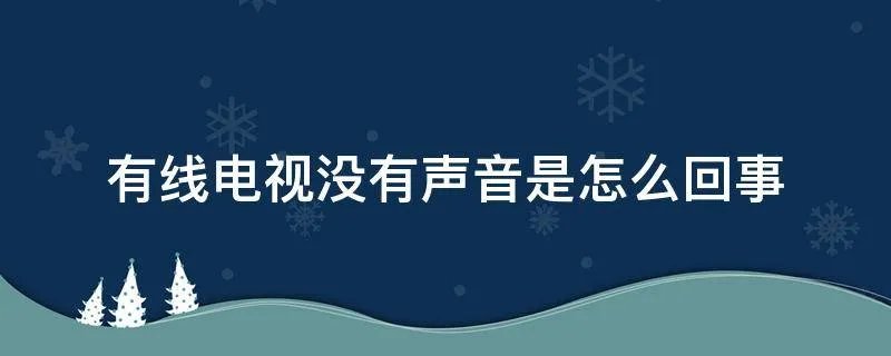 有线电视没有声音是怎么回事
