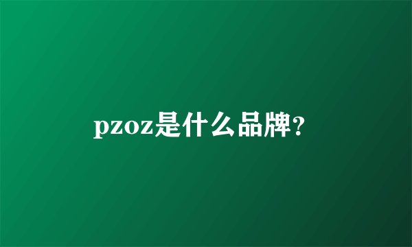 pzoz是什么品牌？