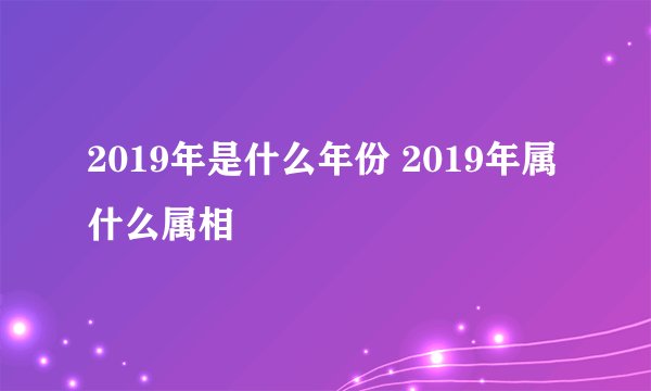 2019年是什么年份 2019年属什么属相