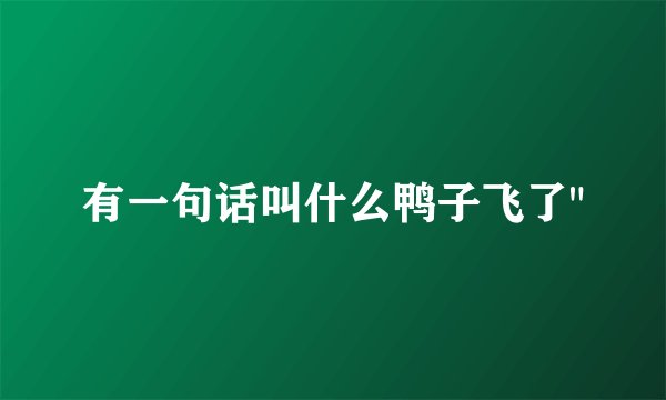 有一句话叫什么鸭子飞了