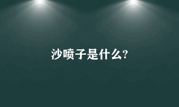 沙喷子是什么?