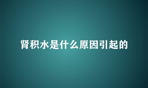 肾积水是什么原因引起的