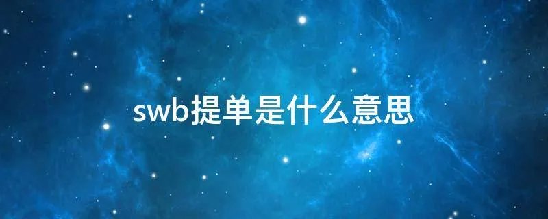 swb提单是什么意思