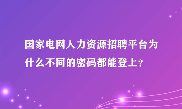 国家电网人力资源招聘平台为什么不同的密码都能登上？