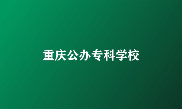 重庆公办专科学校
