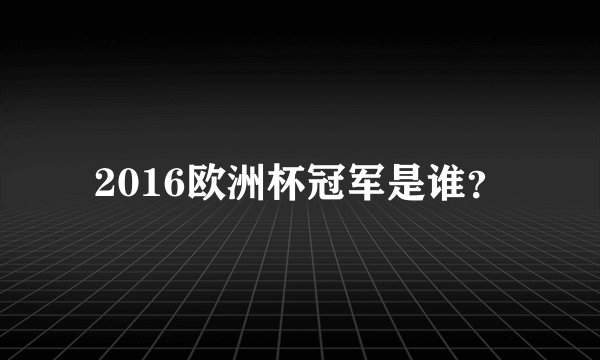2016欧洲杯冠军是谁？