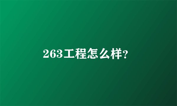 263工程怎么样？