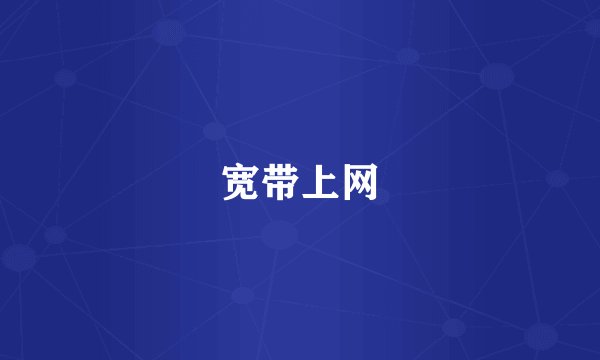 宽带上网