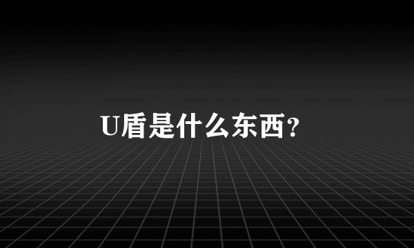U盾是什么东西？