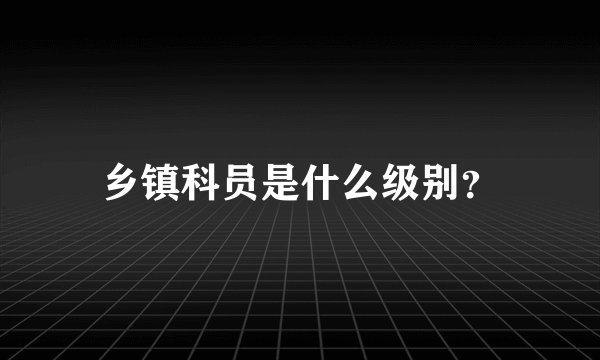 乡镇科员是什么级别?