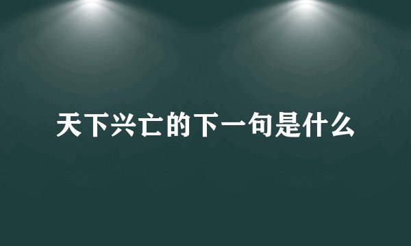 天下兴亡的下一句是什么