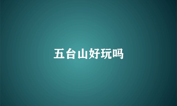五台山好玩吗