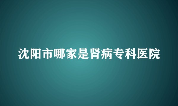 沈阳市哪家是肾病专科医院