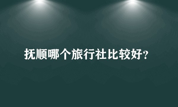 抚顺哪个旅行社比较好？