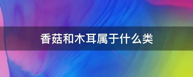 香菇和木耳属于什么类