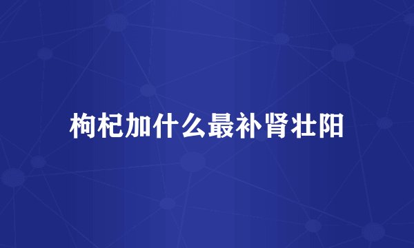 枸杞加什么最补肾壮阳