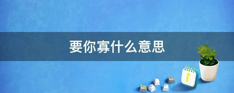 要你寡什么意思