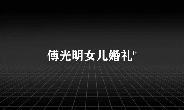 傅光明女儿婚礼