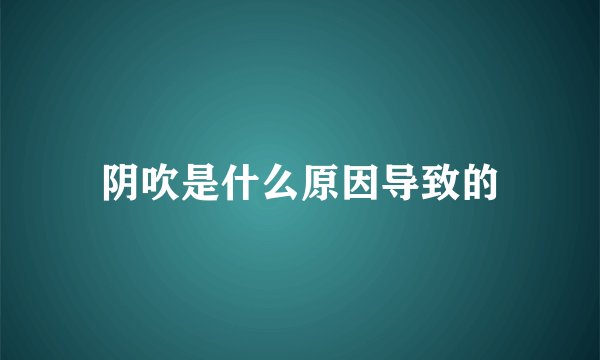 阴吹是什么原因导致的