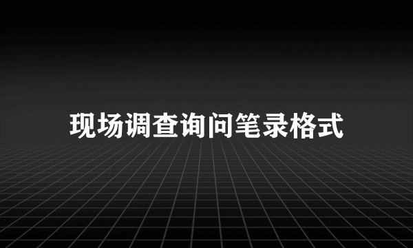 现场调查询问笔录格式