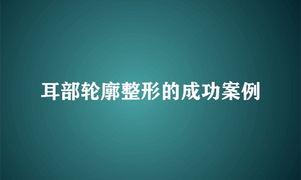 耳部轮廓整形的成功案例