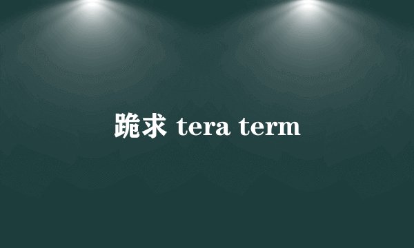 跪求 tera term