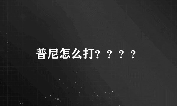普尼怎么打？？？？