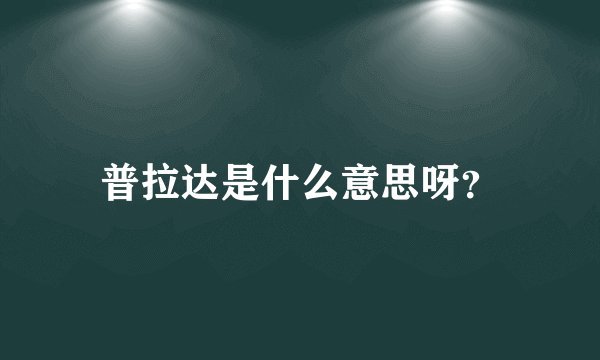 普拉达是什么意思呀？