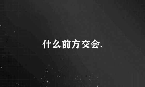 什么前方交会.