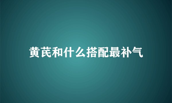 黄芪和什么搭配最补气