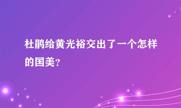 杜鹃给黄光裕交出了一个怎样的国美?