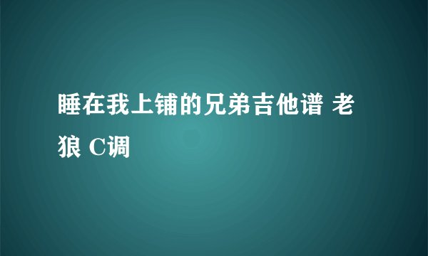 睡在我上铺的兄弟吉他谱 老狼 C调