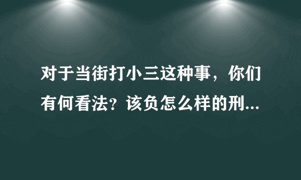 对于当街打小三这种事，你们有何看法？该负怎么样的刑事责任？
