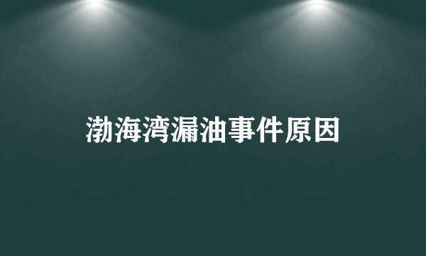 渤海湾漏油事件原因