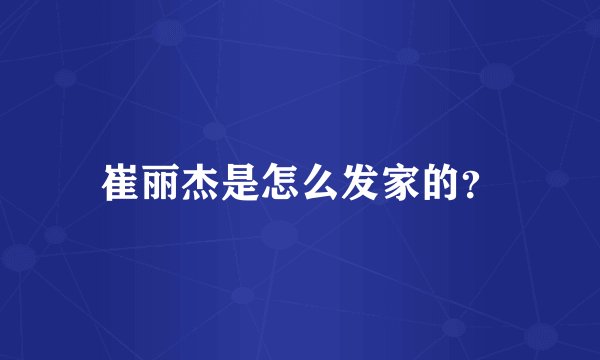 崔丽杰是怎么发家的？