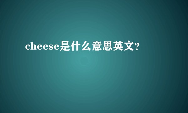 cheese是什么意思英文？