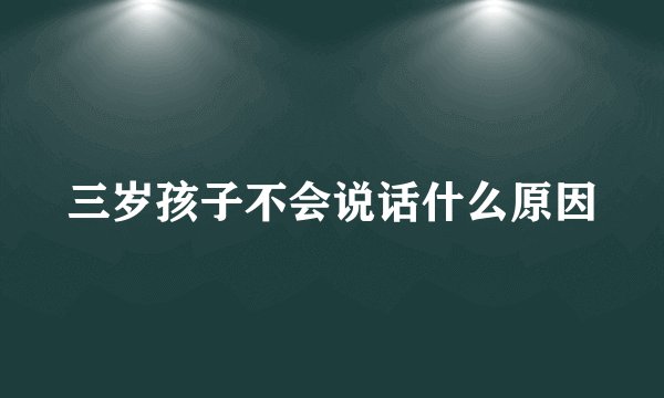 三岁孩子不会说话什么原因
