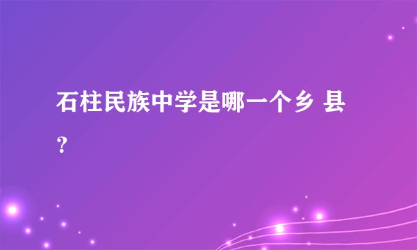 石柱民族中学是哪一个乡 县？