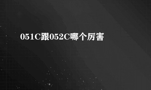 051C跟052C哪个厉害