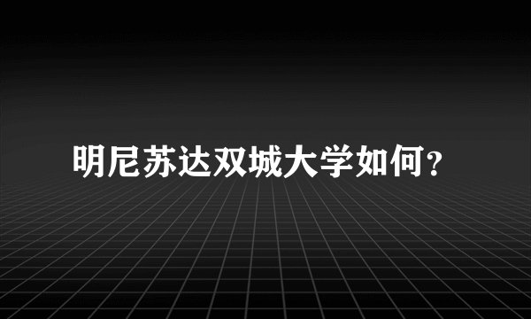 明尼苏达双城大学如何？
